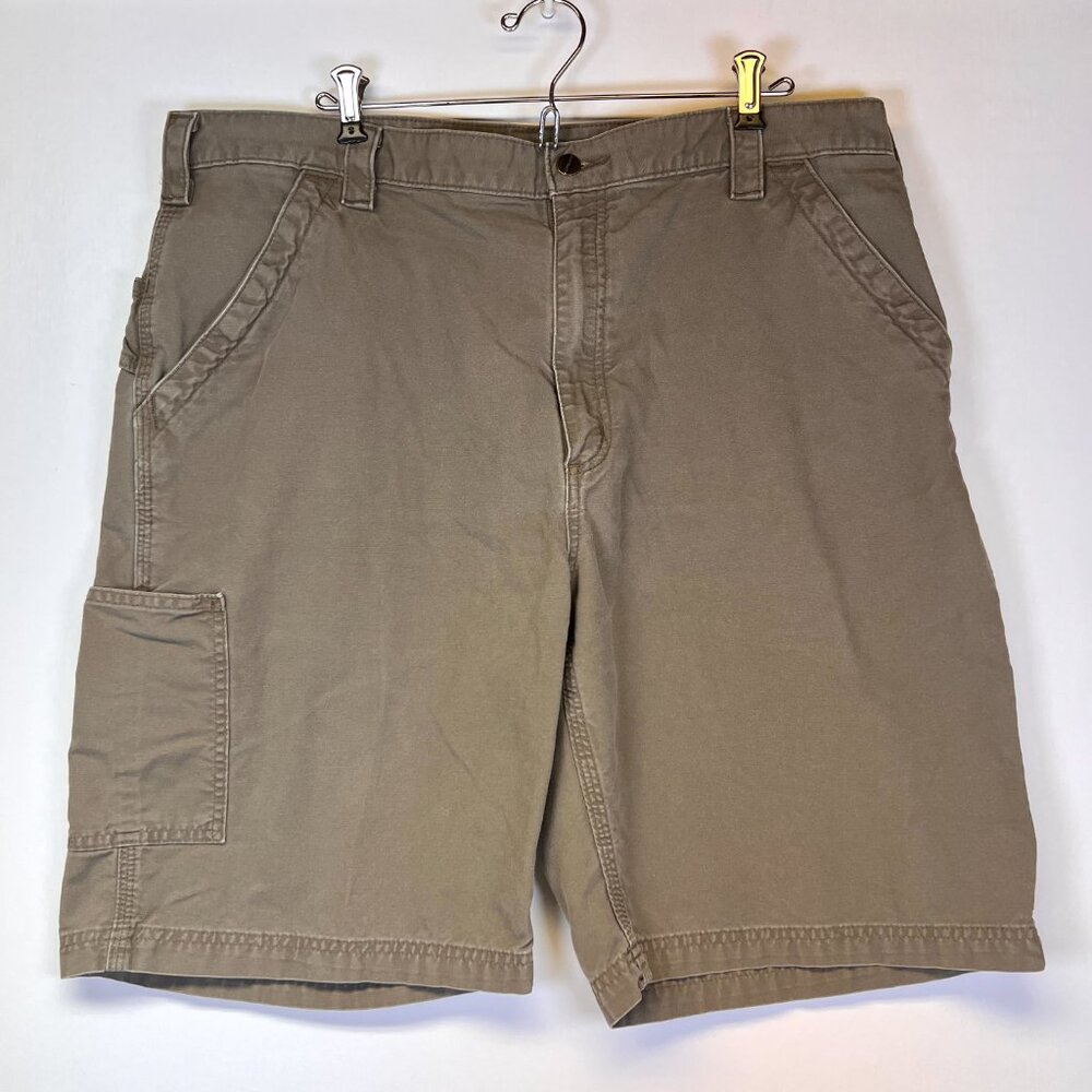Carhartt Shorts Mens 40 Light Brown Duck Canvas Carpenter Utility Workwear B147